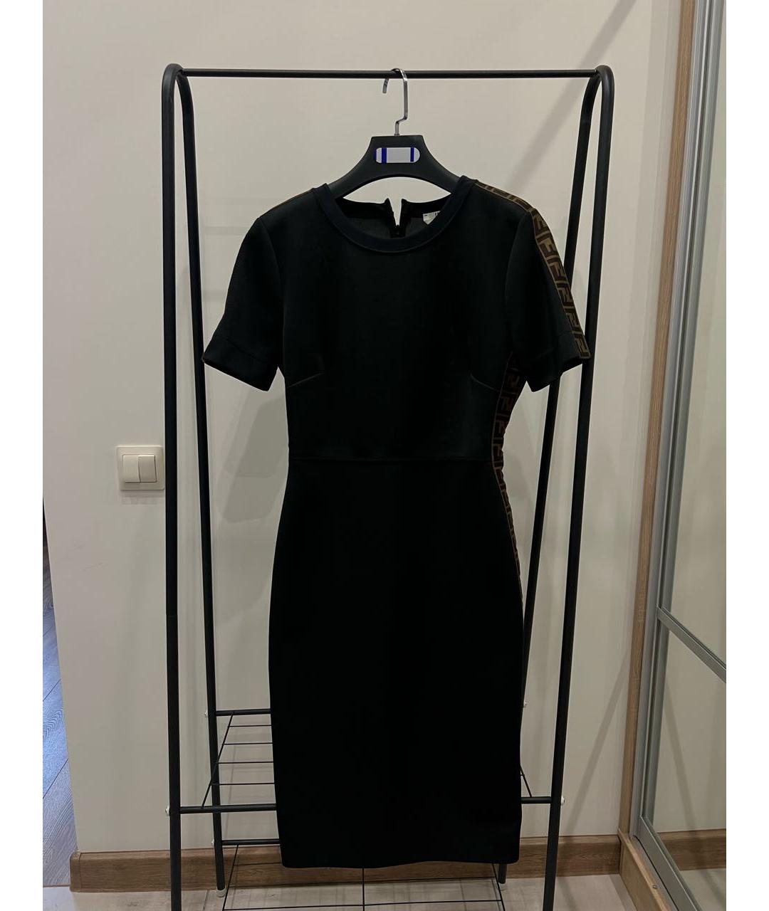 FENDI Черное полиэстеровое коктейльное платье, фото 6