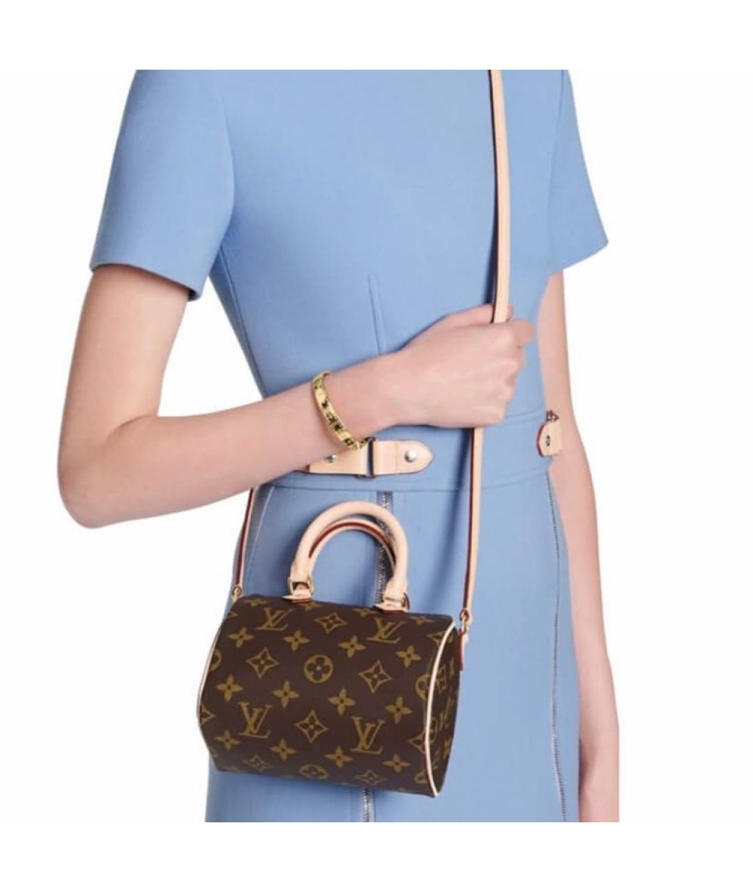 LOUIS VUITTON Коричневая кожаная сумка через плечо, фото 6