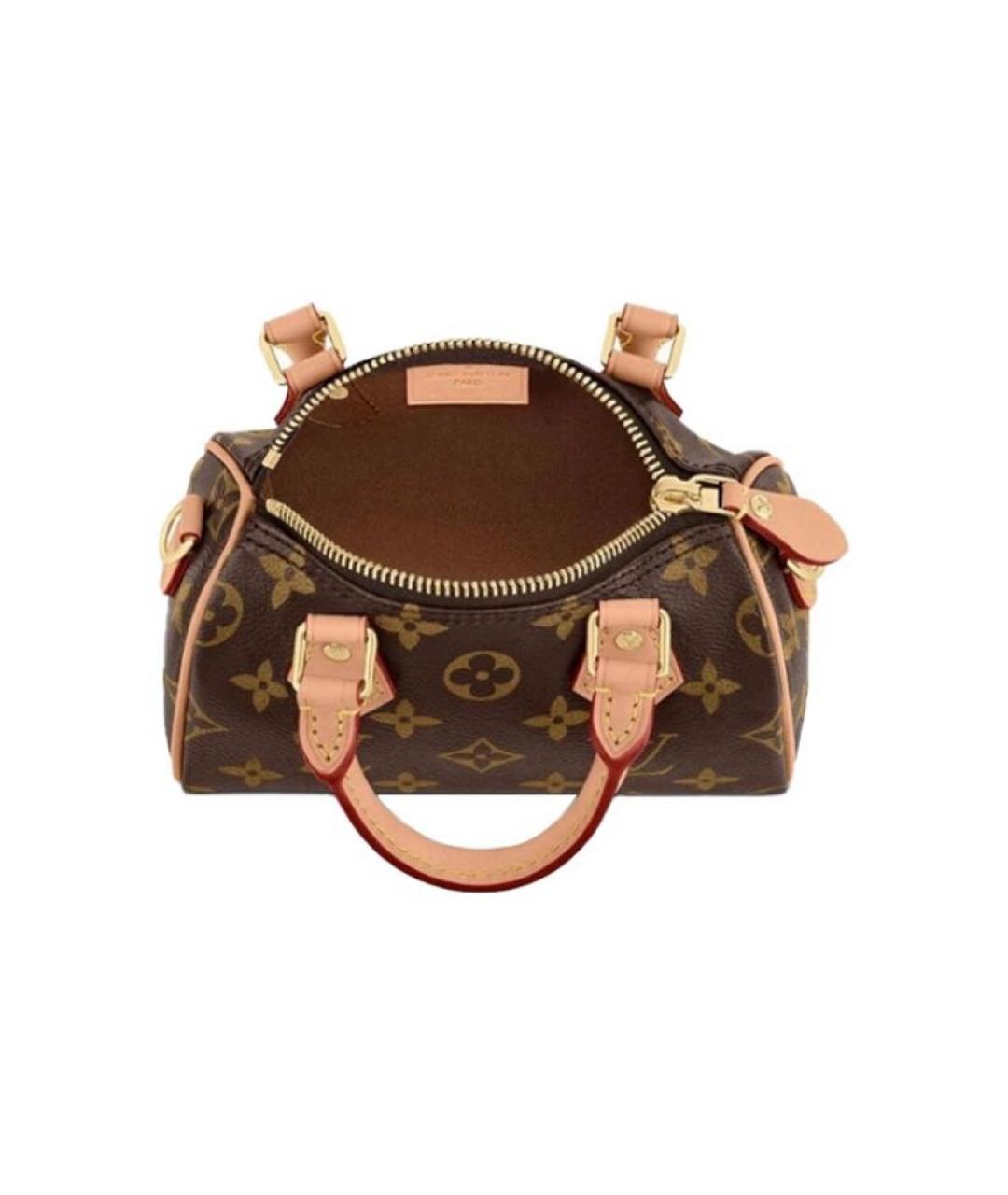 LOUIS VUITTON Коричневая кожаная сумка через плечо, фото 4