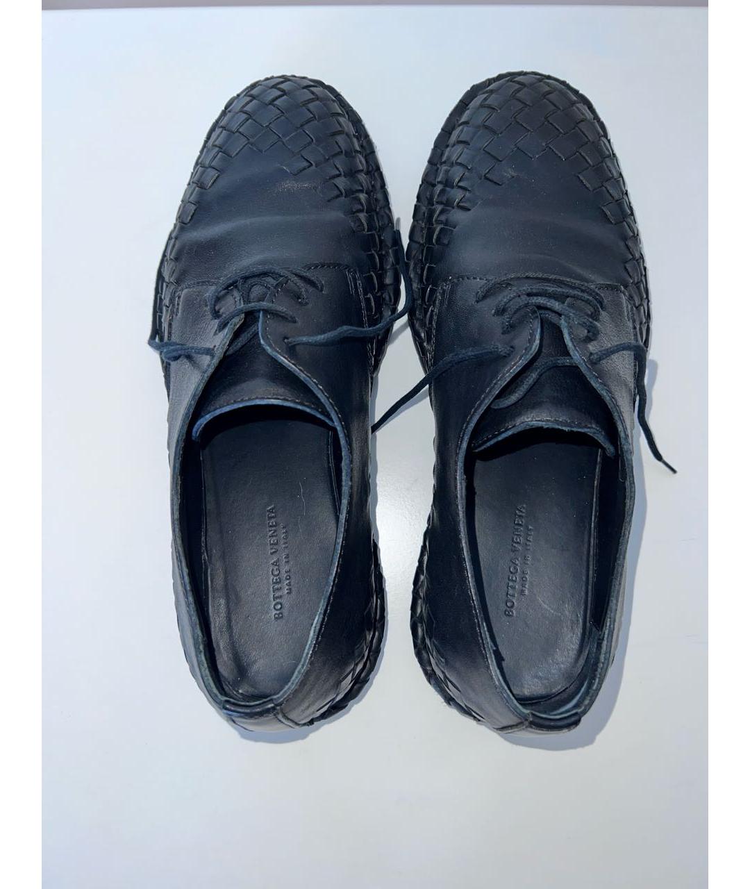 BOTTEGA VENETA Темно-синие кожаные туфли, фото 3