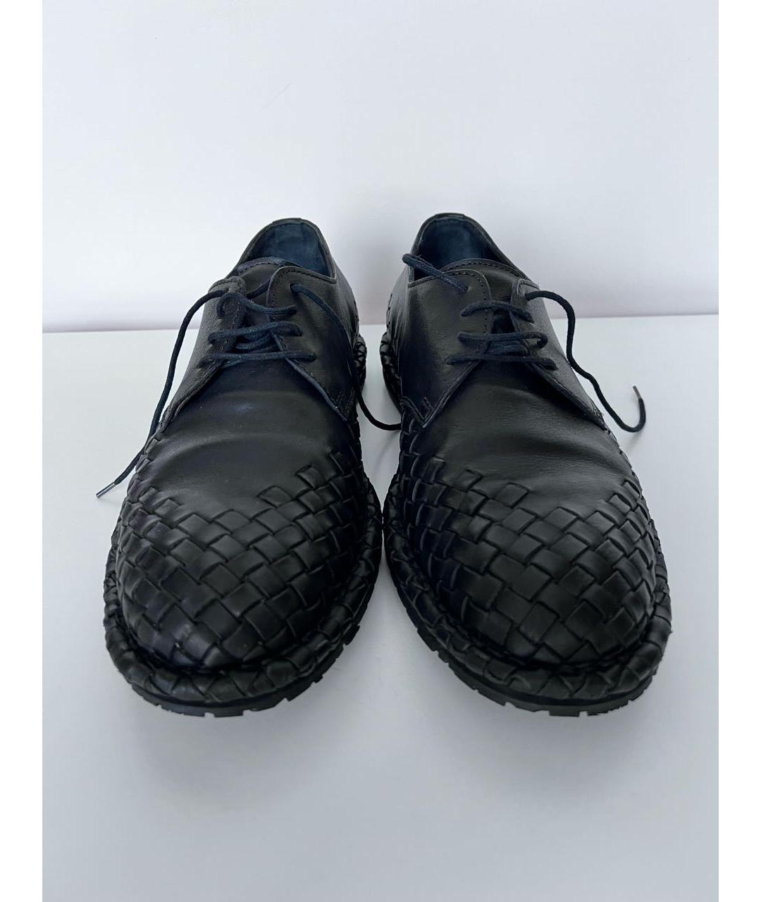 BOTTEGA VENETA Темно-синие кожаные туфли, фото 2