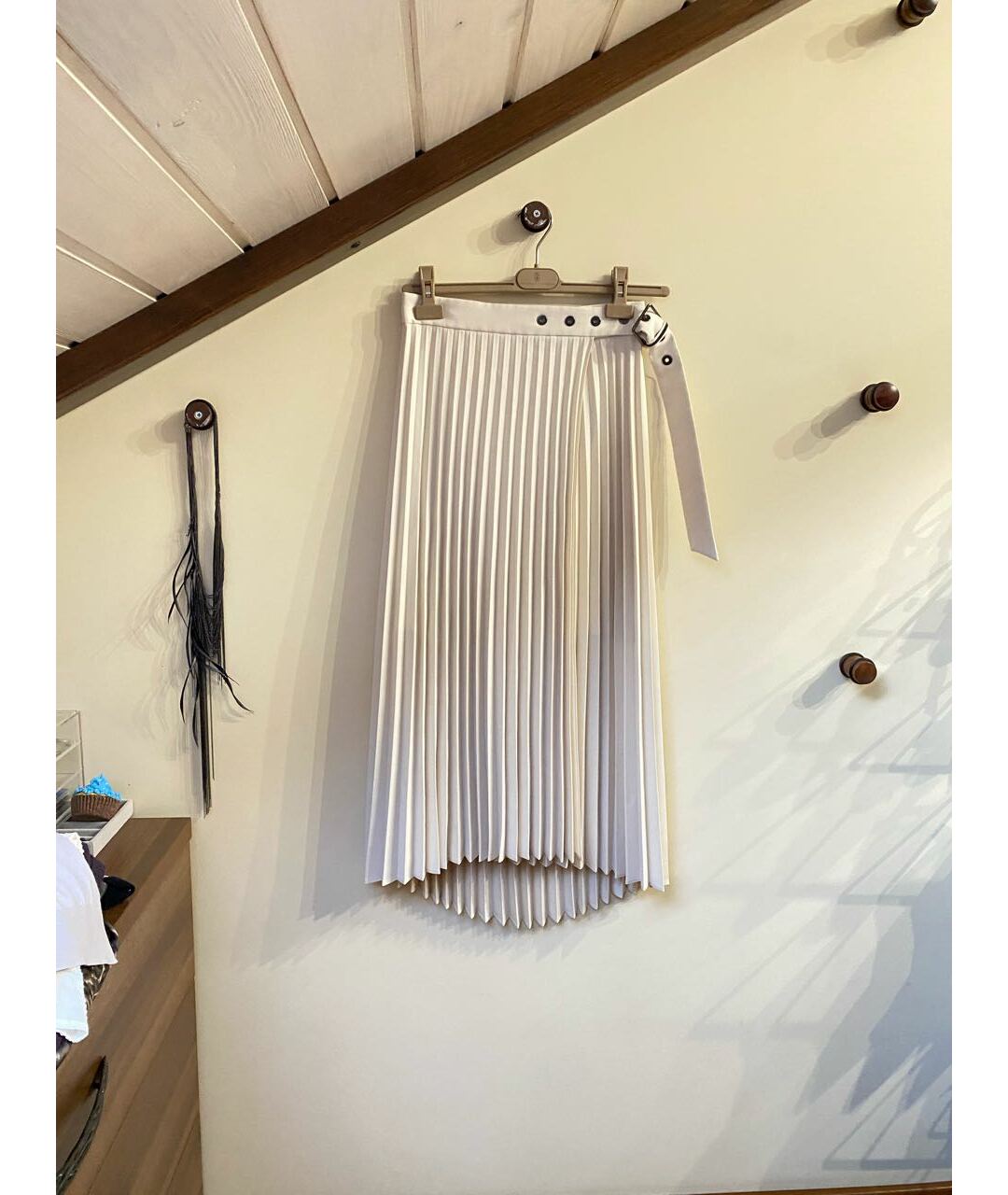 BRUNELLO CUCINELLI Бежевая полиэстеровая юбка миди, фото 5