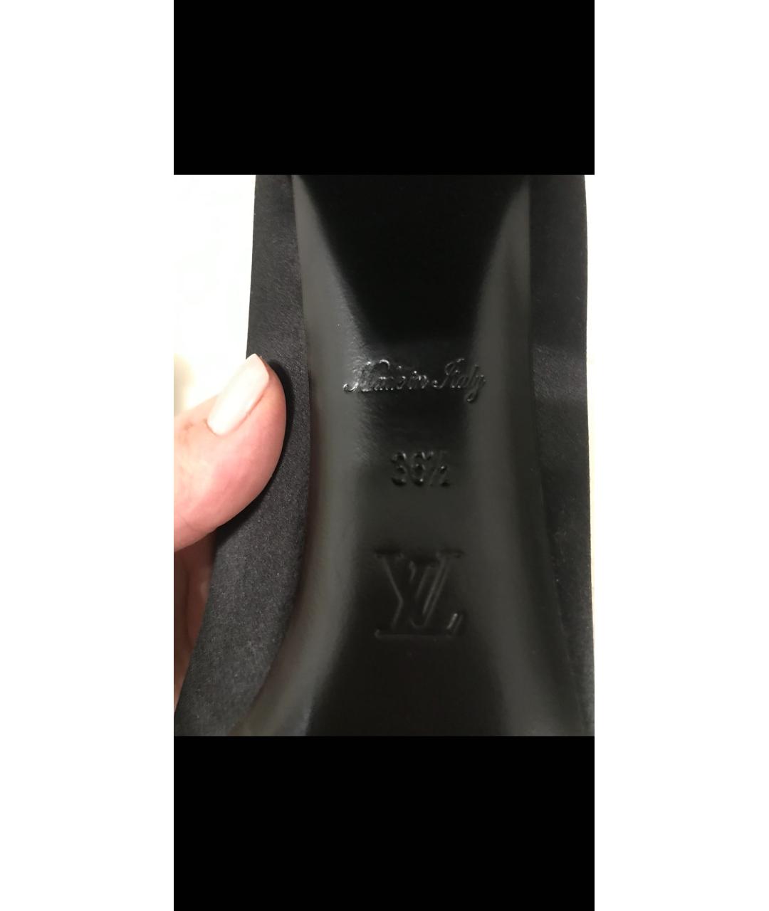 LOUIS VUITTON Черные текстильные туфли, фото 6