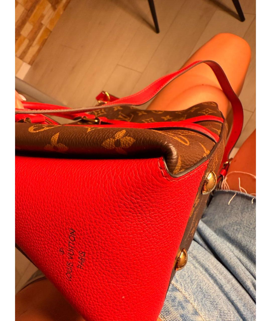 LOUIS VUITTON Коричневая кожаная сумка тоут, фото 5