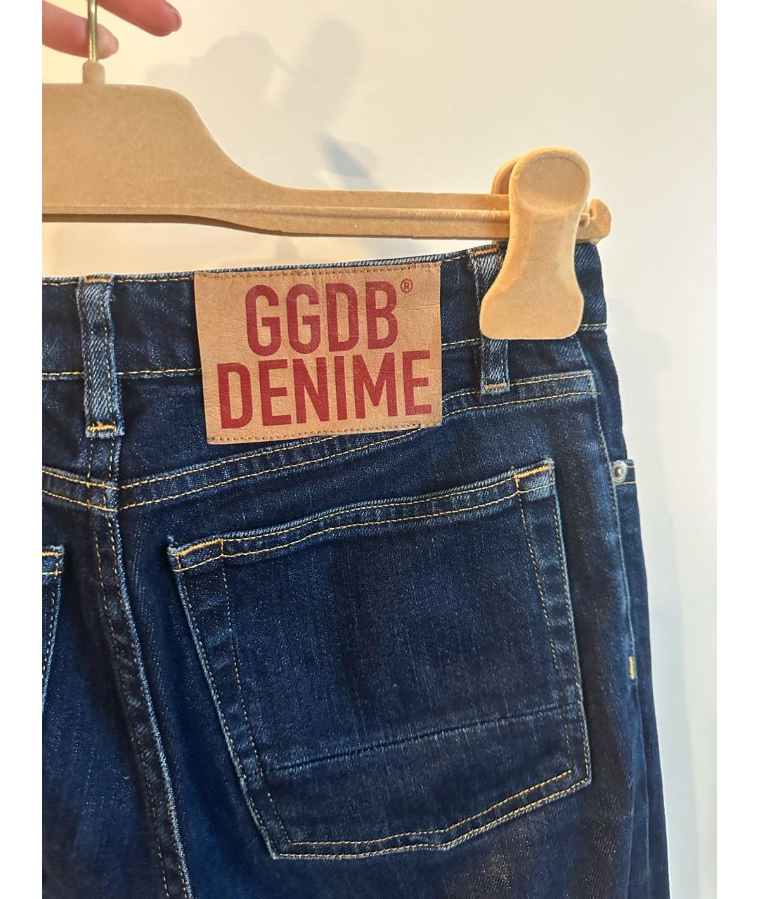 GOLDEN GOOSE DELUXE BRAND Синие хлопко-эластановые джинсы клеш, фото 4