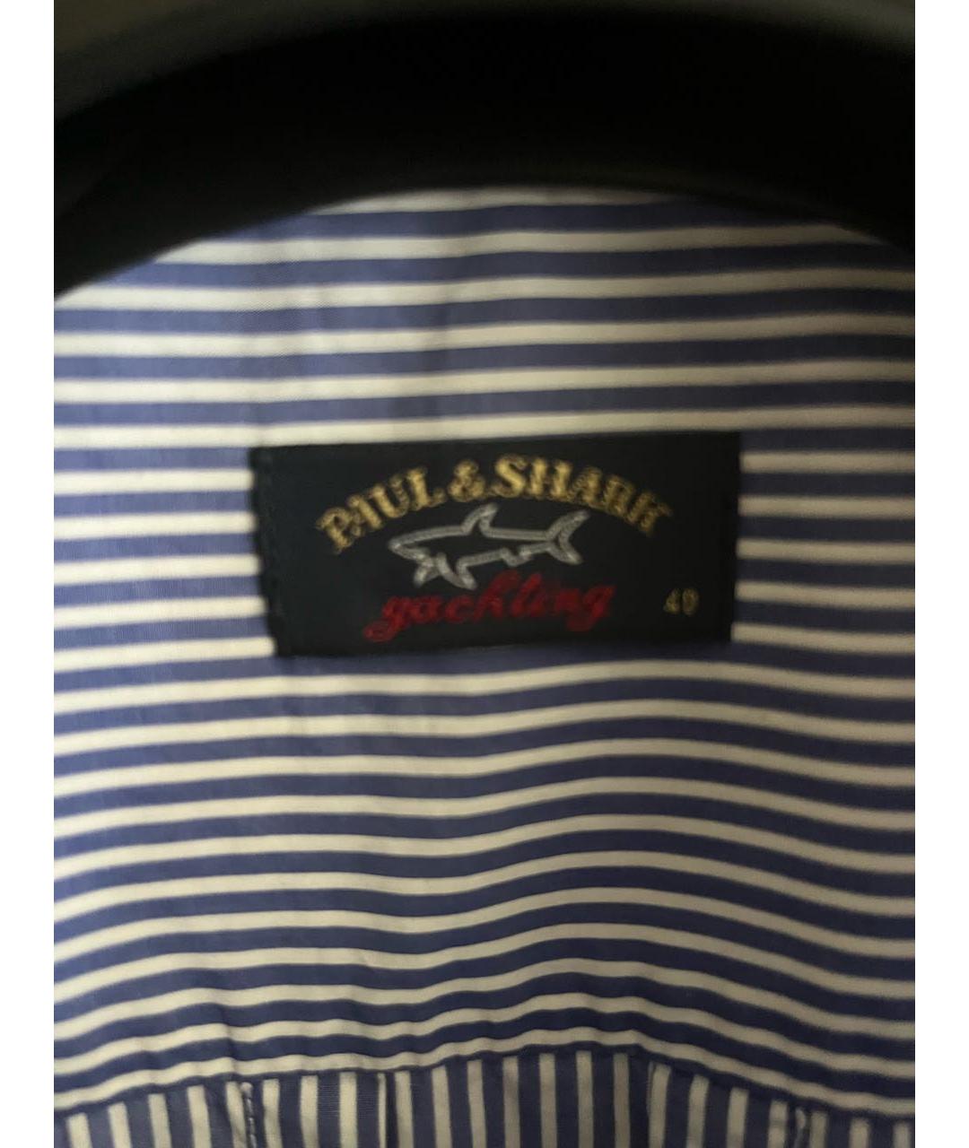 PAUL & SHARK Синяя хлопковая рубашка, фото 4