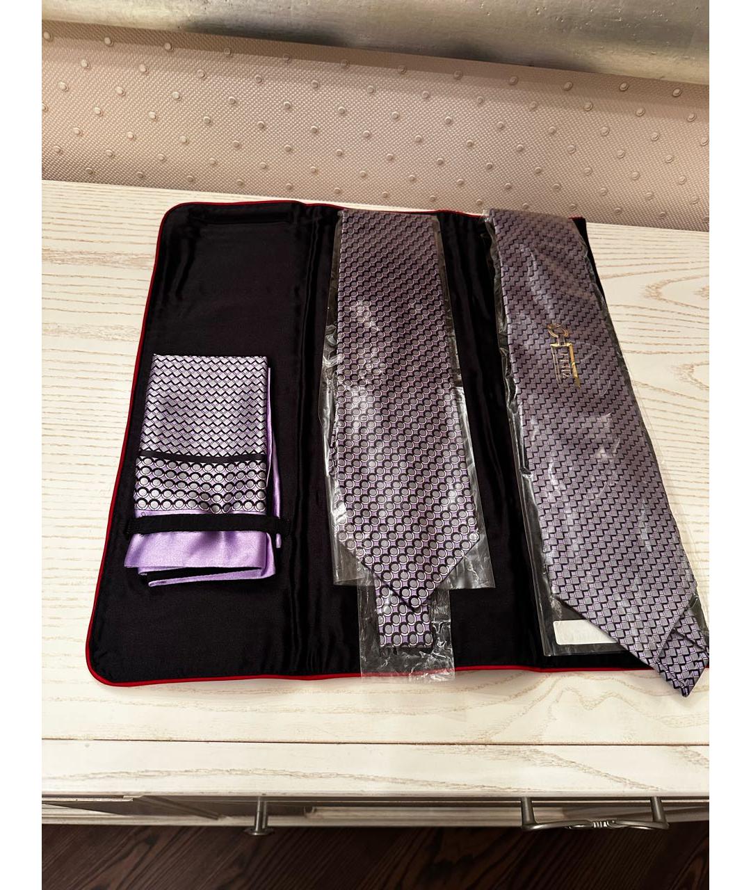 ZILLI Фиолетовый шелковый галстук, фото 7