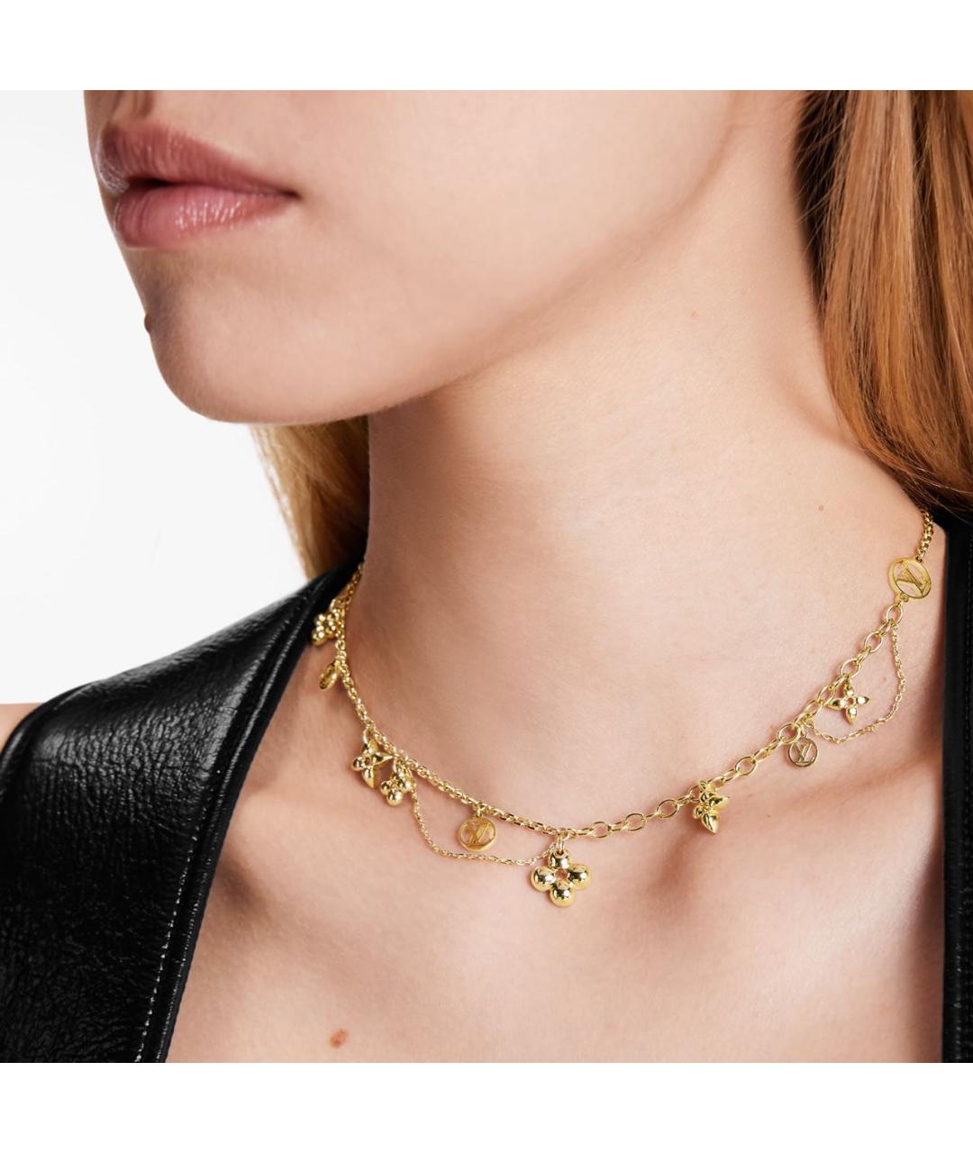 LOUIS VUITTON Золотое латунное колье, фото 6