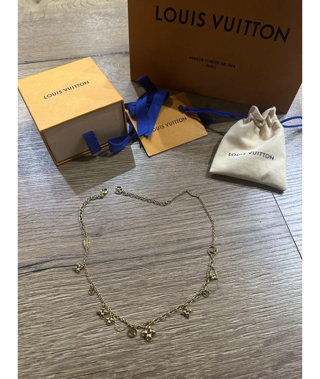 LOUIS VUITTON Золотое латунное колье, фото 3