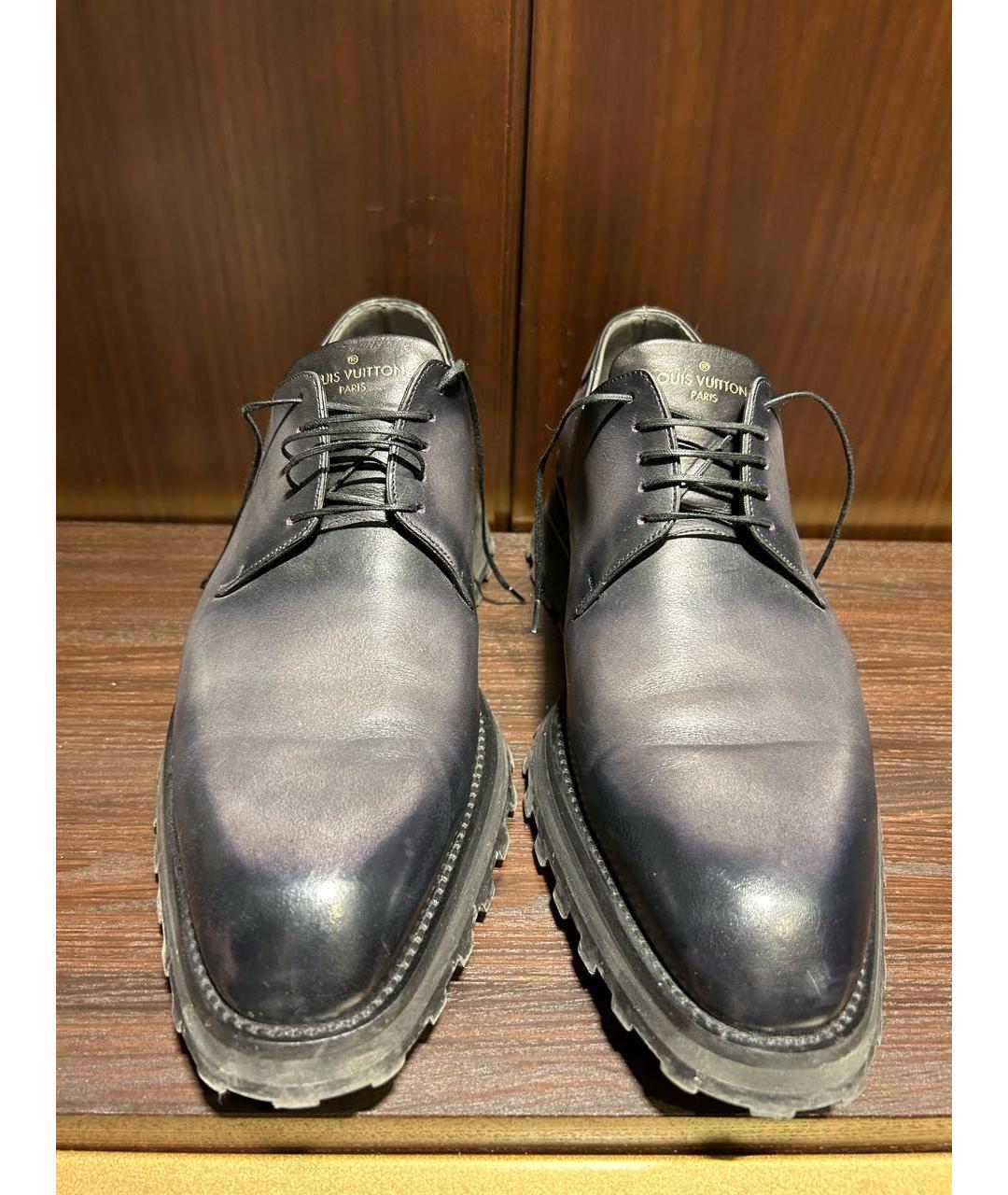 LOUIS VUITTON PRE-OWNED Антрацитовые кожаные туфли, фото 2