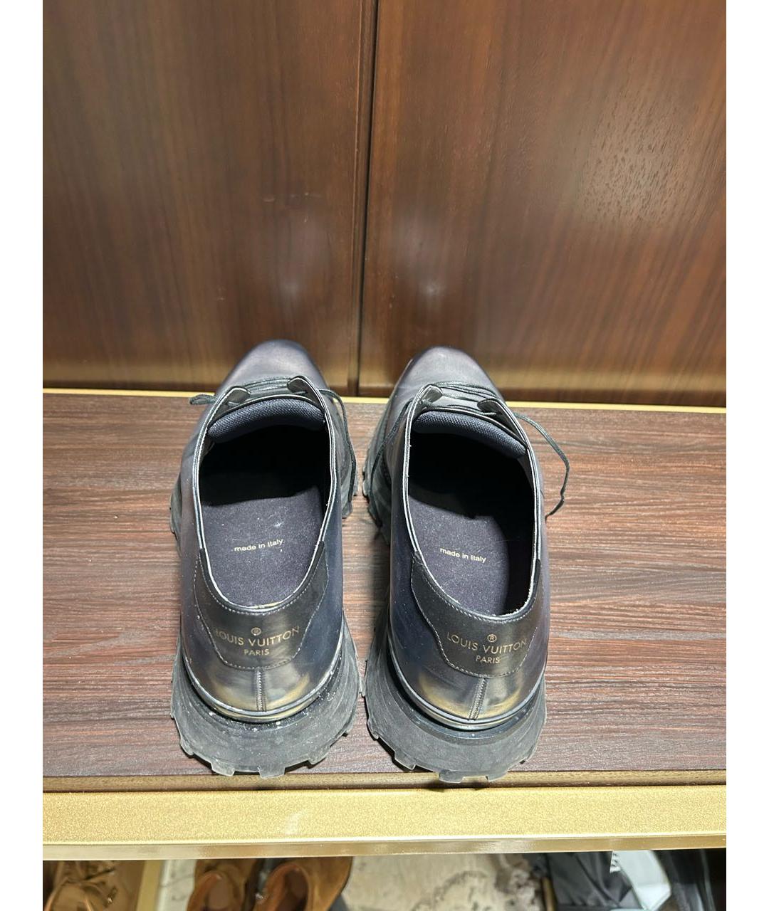LOUIS VUITTON PRE-OWNED Антрацитовые кожаные туфли, фото 3