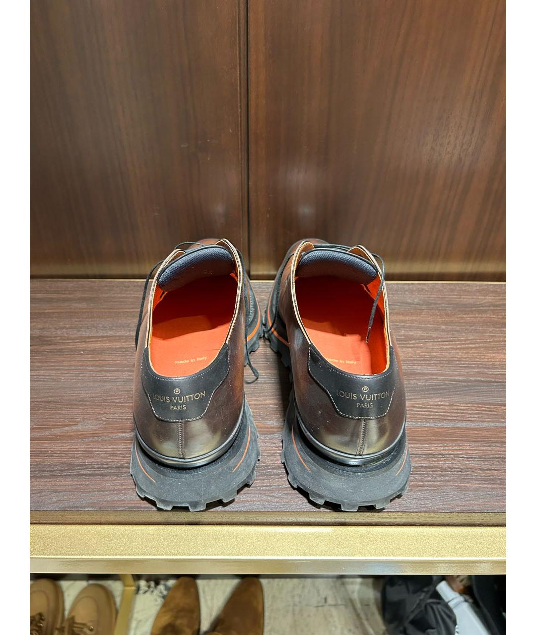 LOUIS VUITTON PRE-OWNED Коричневые кожаные туфли, фото 4
