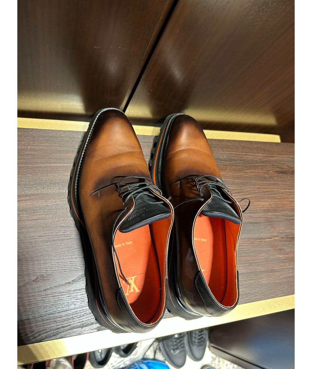 LOUIS VUITTON PRE-OWNED Коричневые кожаные туфли, фото 3