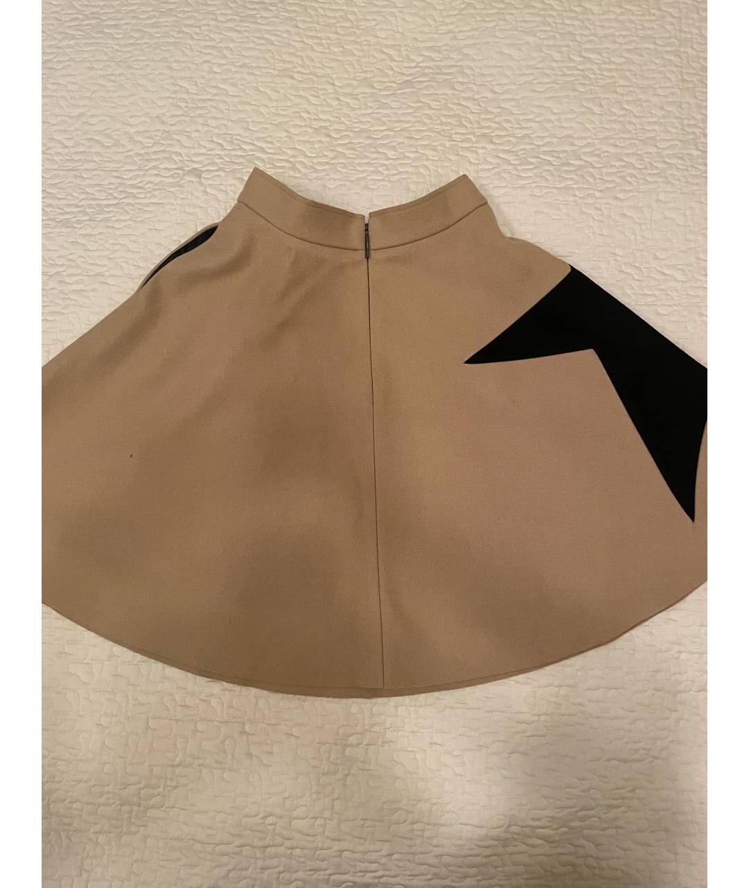 MSGM Бежевая шерстяная юбка миди, фото 4