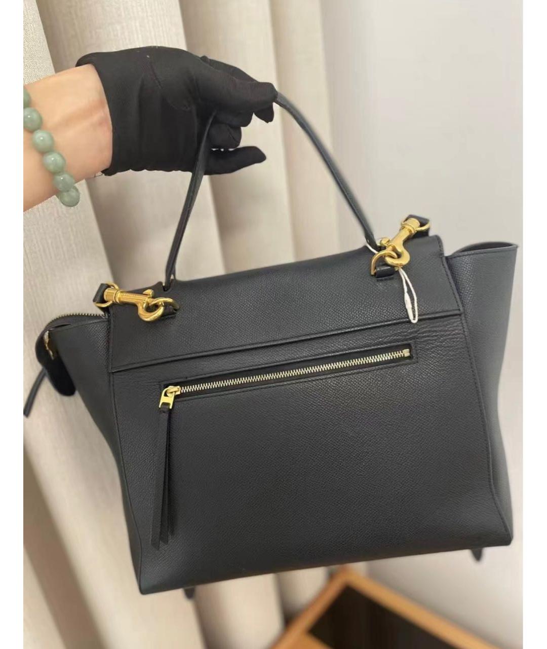 CELINE Черная кожаная сумка тоут, фото 3