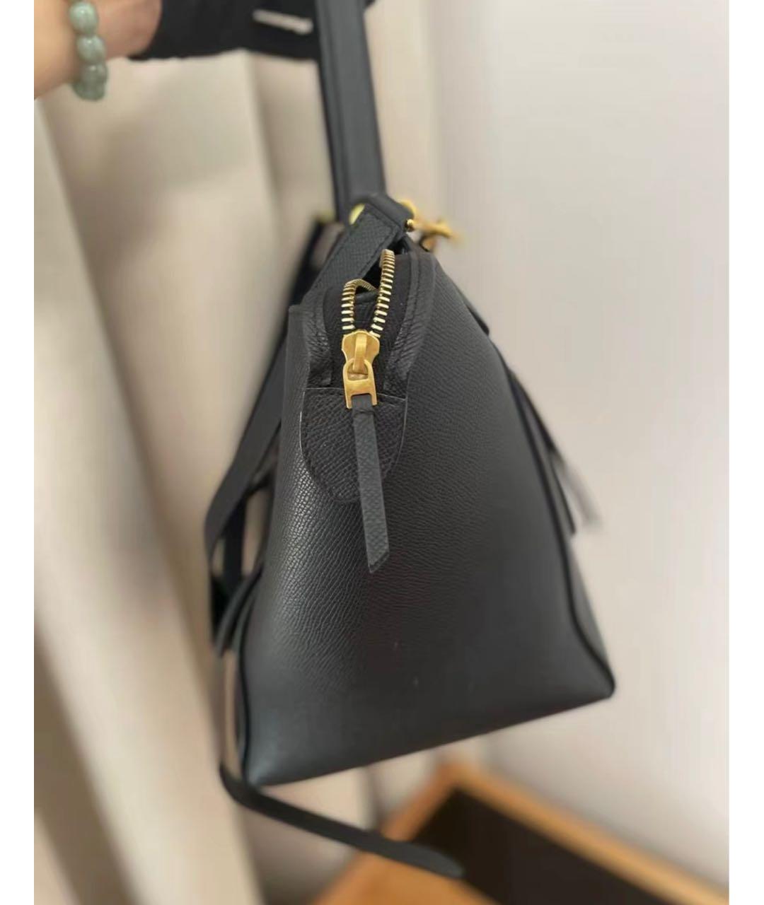 CELINE Черная кожаная сумка тоут, фото 4