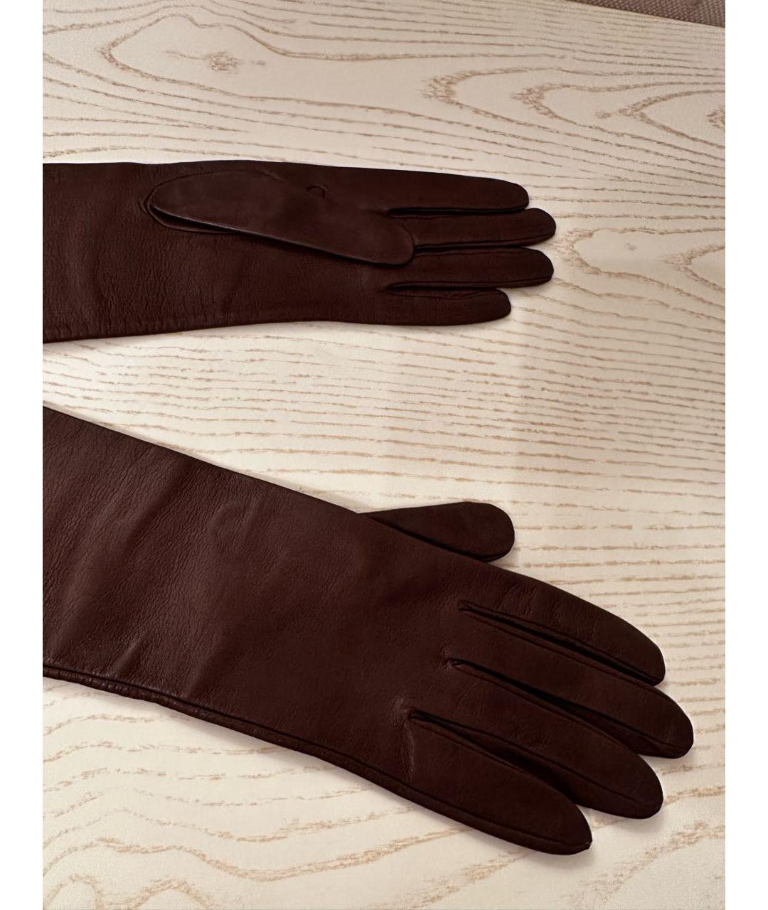 RINDI Коричневые кожаные перчатки, фото 5
