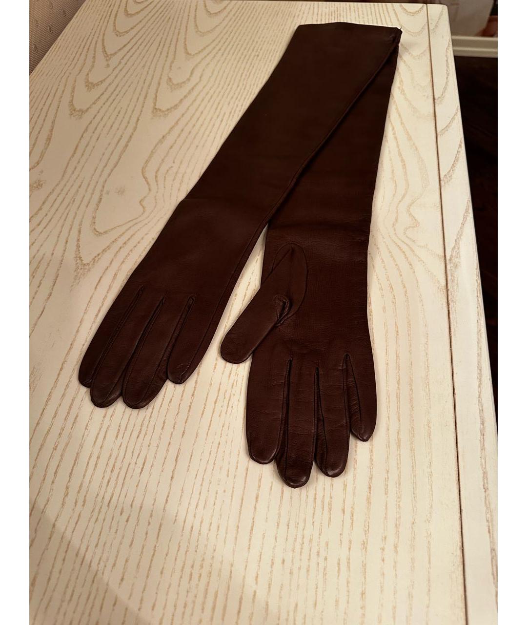 RINDI Коричневые кожаные перчатки, фото 6