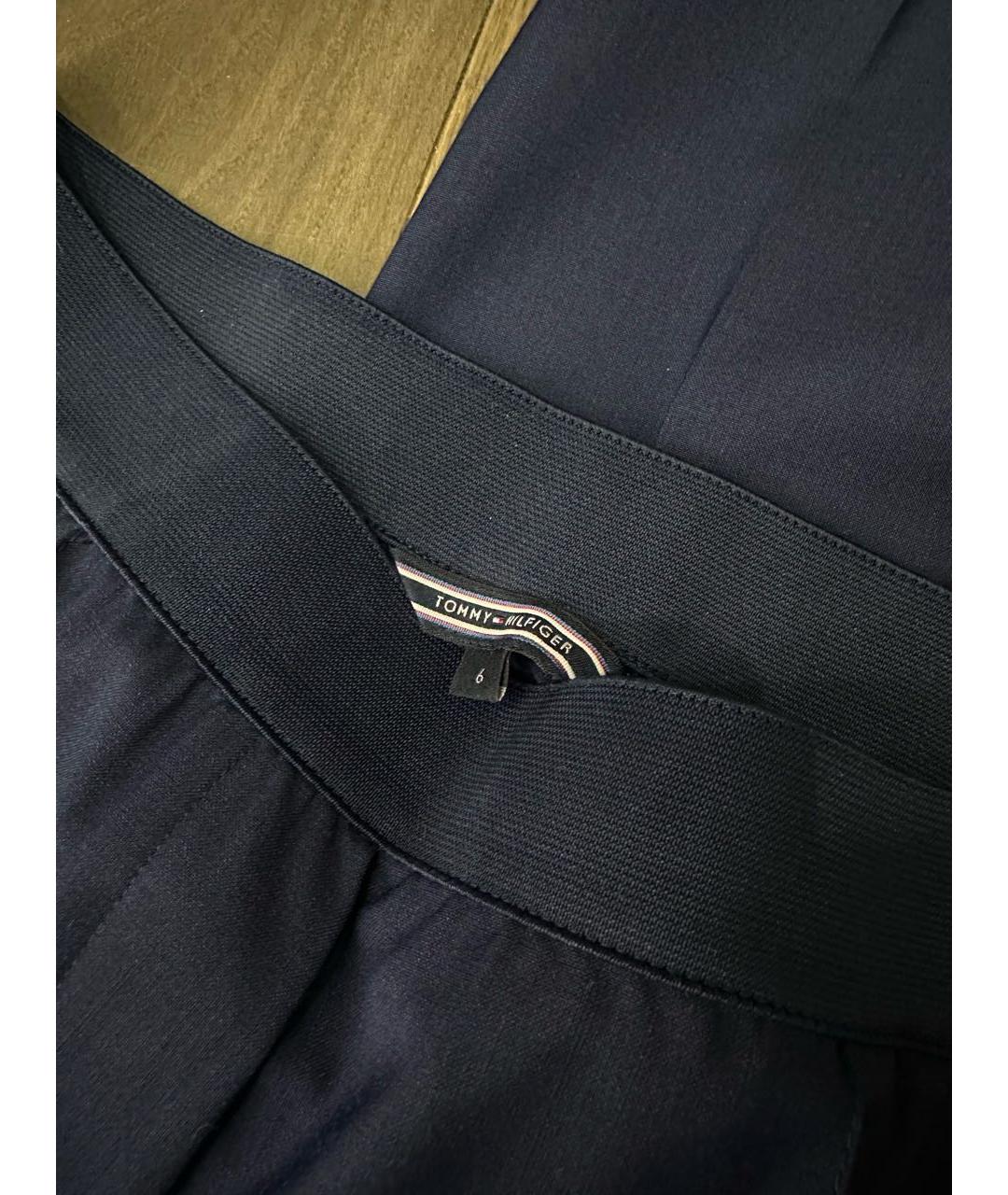 TOMMY HILFIGER Темно-синие полиэстеровые брюки узкие, фото 4