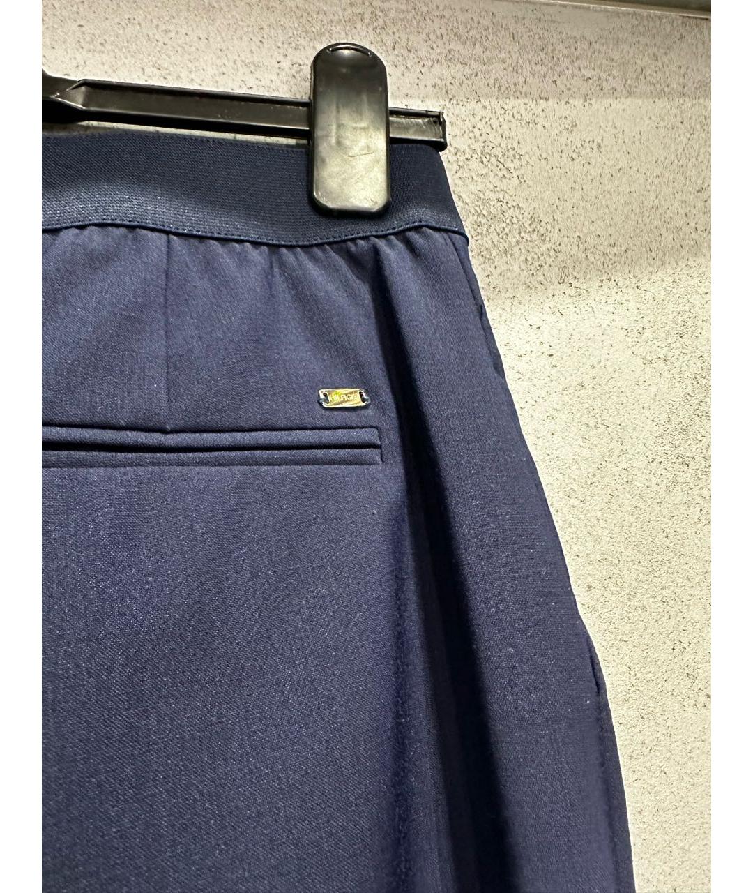 TOMMY HILFIGER Темно-синие полиэстеровые брюки узкие, фото 3