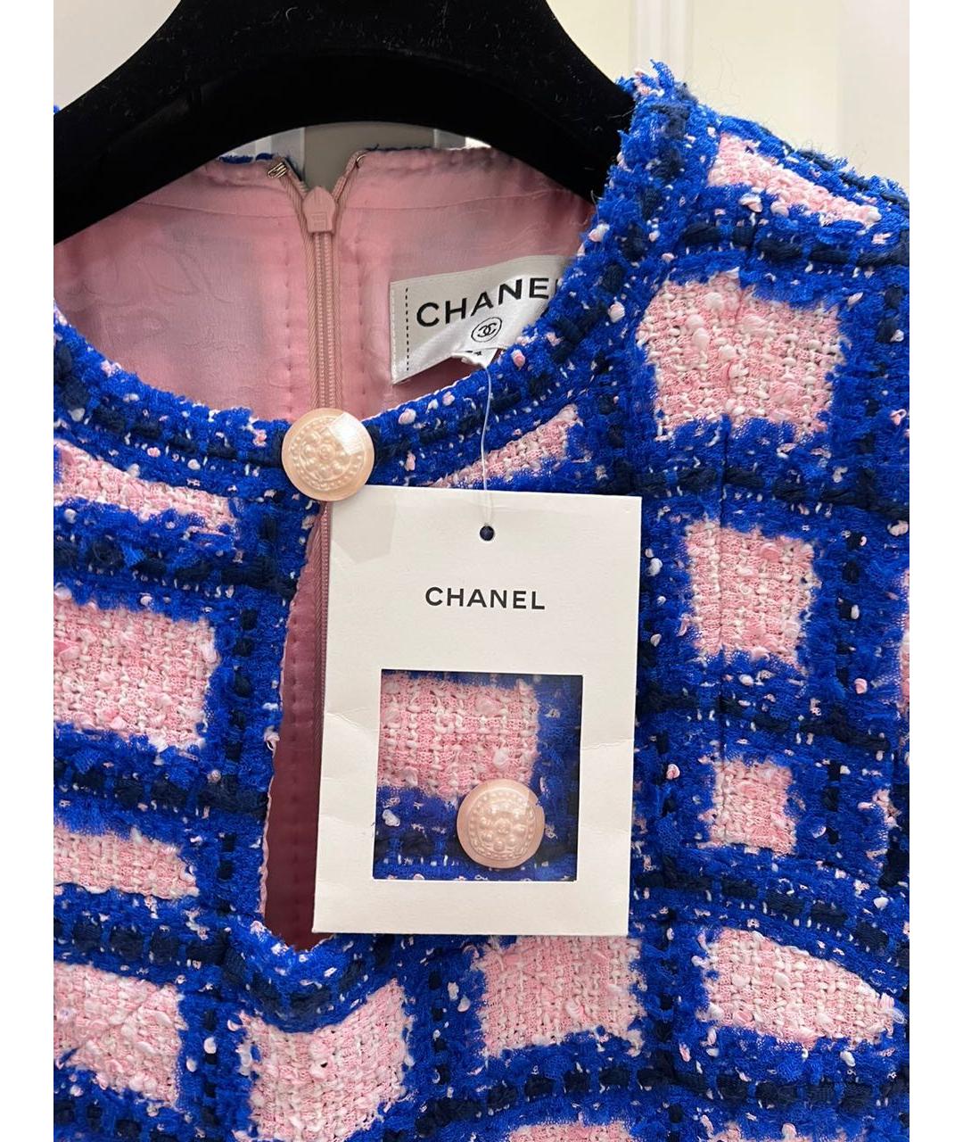 CHANEL Розовое твидовое платье, фото 2