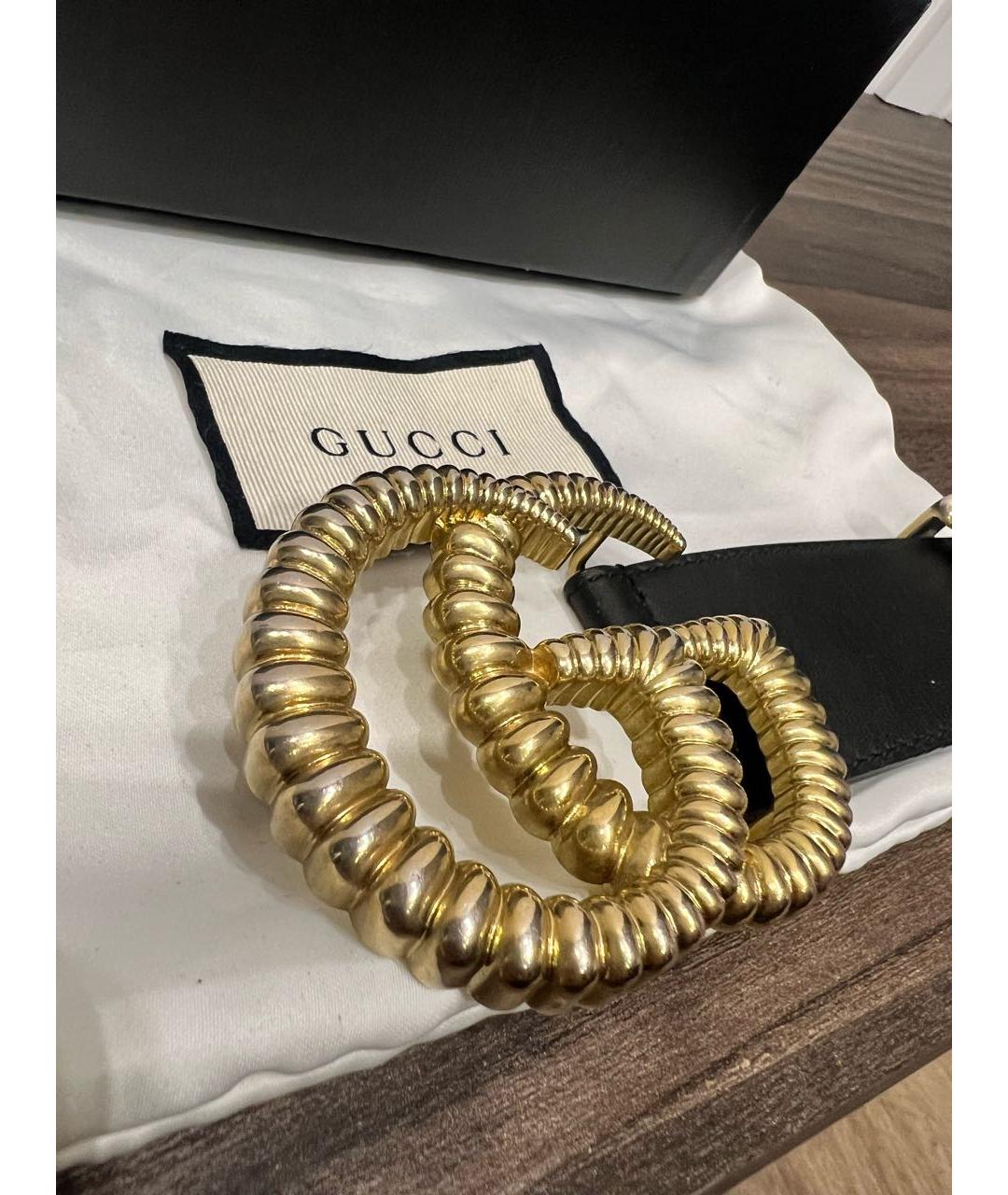 GUCCI Черный кожаный ремень, фото 5