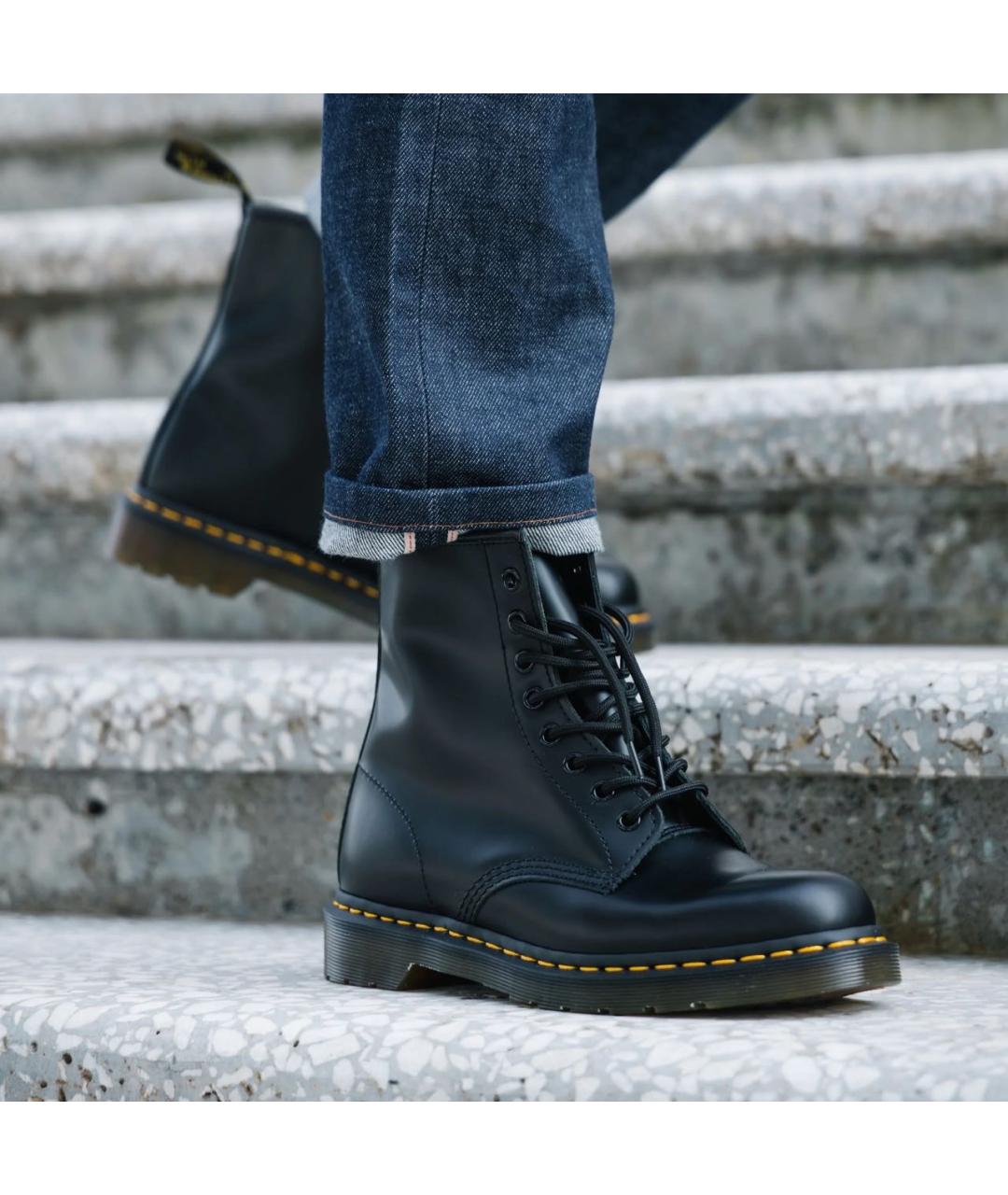 DR. MARTENS Черные кожаные ботинки, фото 3