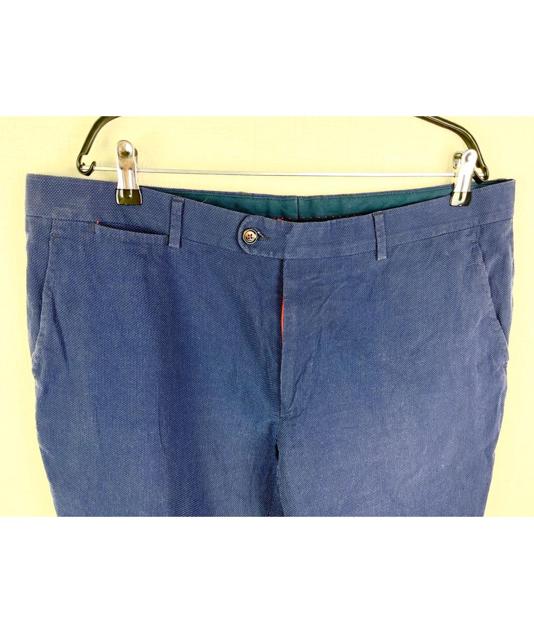 CAROLINA HERRERA Синие хлопковые повседневные брюки, фото 3
