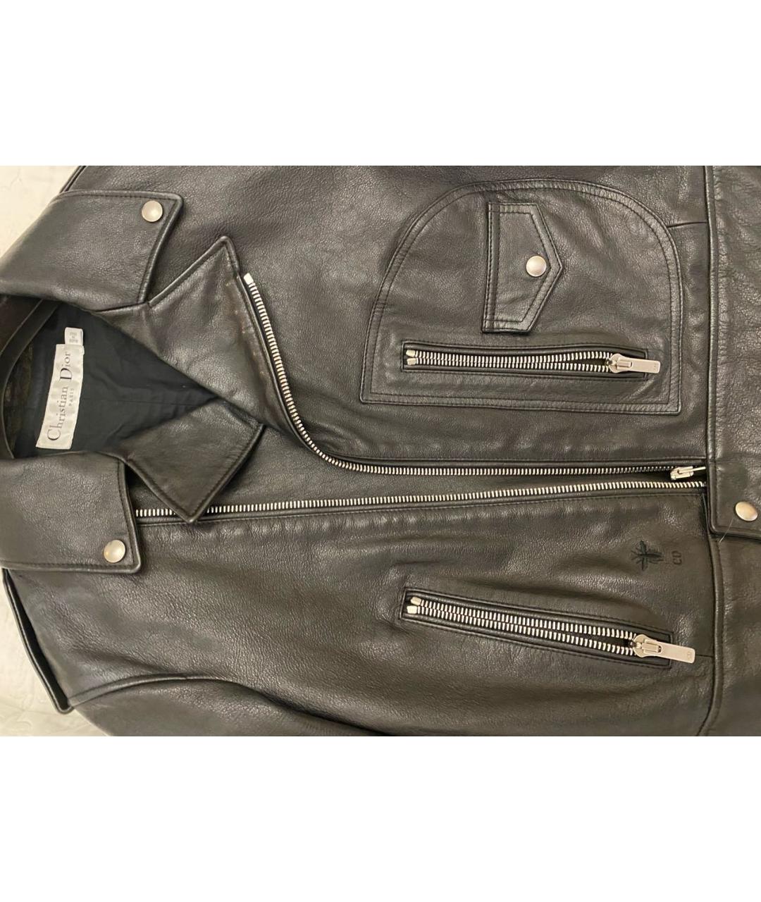 CHRISTIAN DIOR Черная кожаная куртка, фото 4