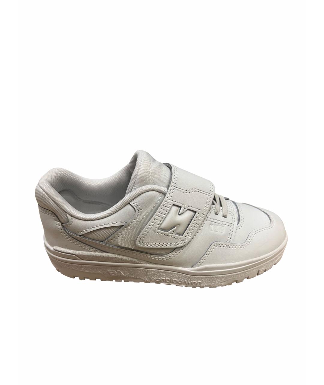 NEW BALANCE KIDS Белые кожаные кеды, фото 1