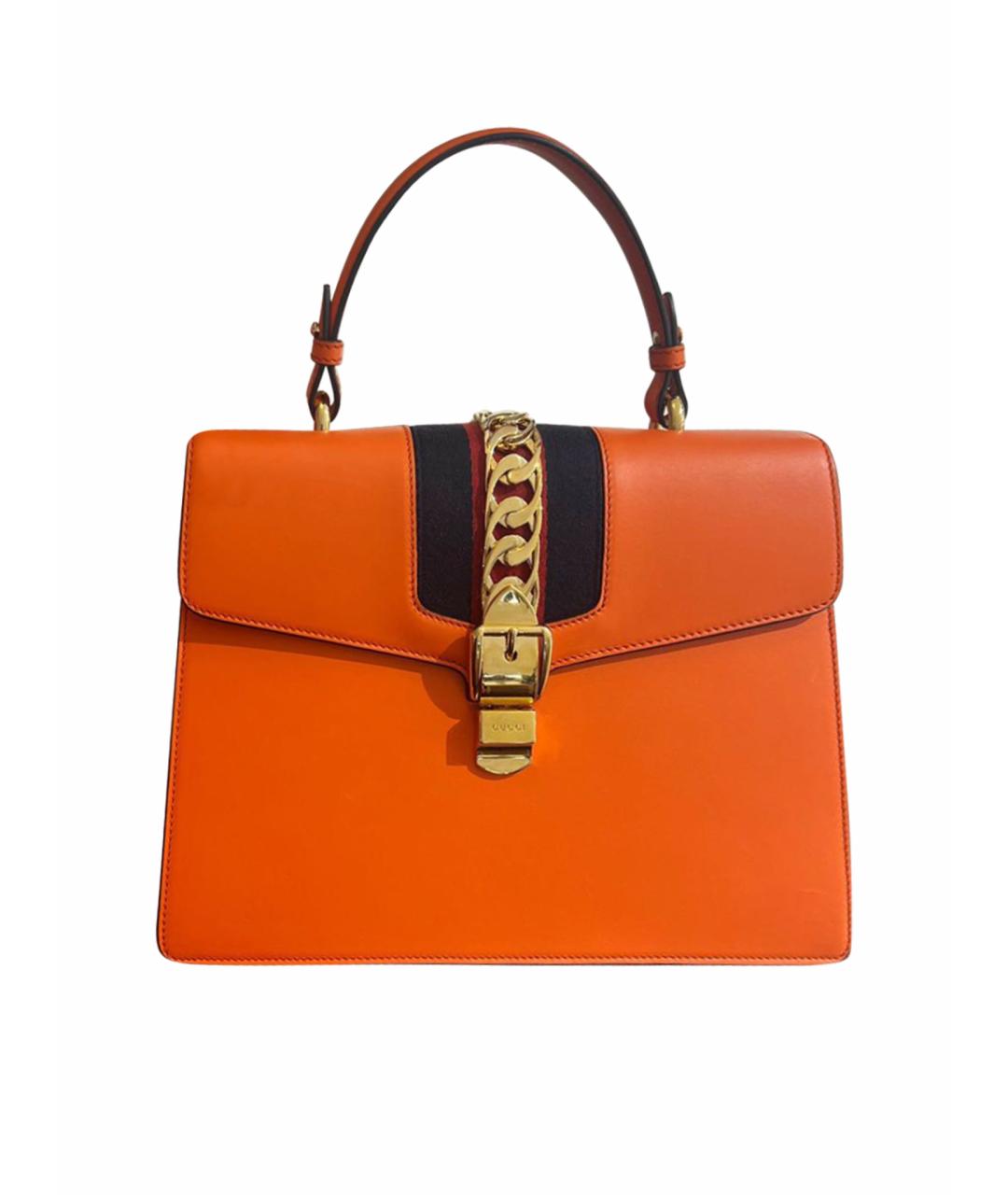 GUCCI Оранжевая кожаная сумка через плечо, фото 1