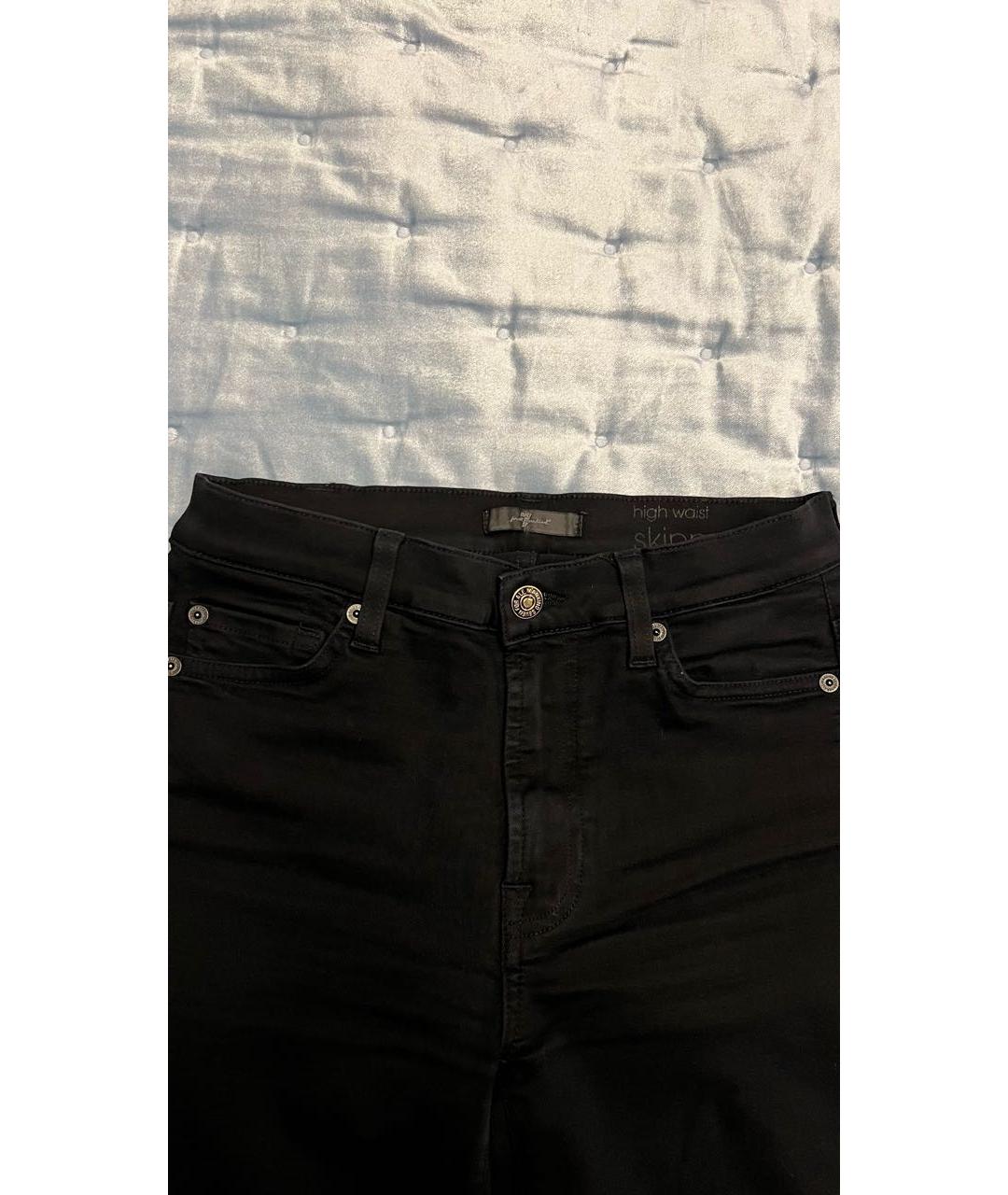 7 FOR ALL MANKIND Черные хлопко-эластановые джинсы слим, фото 3