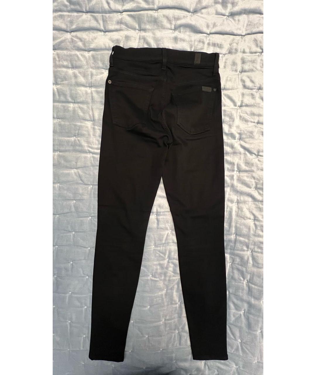 7 FOR ALL MANKIND Черные хлопко-эластановые джинсы слим, фото 2