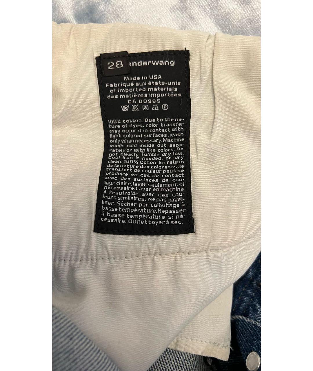 ALEXANDER WANG Голубые хлопковые прямые джинсы, фото 5