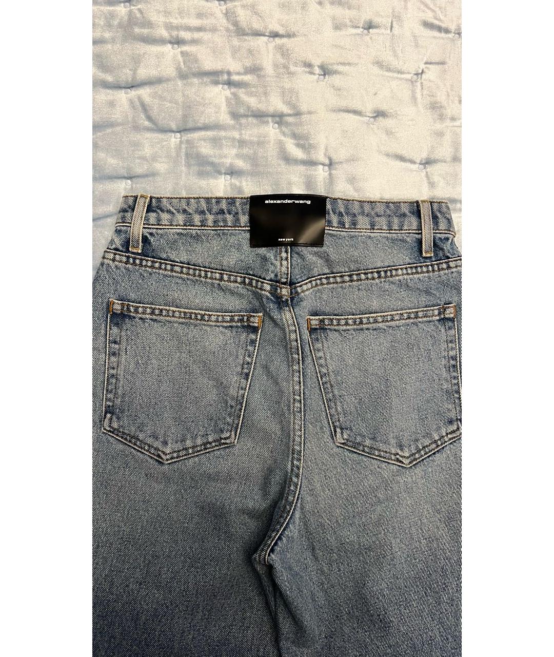 ALEXANDER WANG Голубые хлопковые прямые джинсы, фото 4