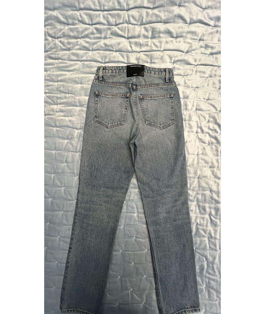 ALEXANDER WANG Голубые хлопковые прямые джинсы, фото 2