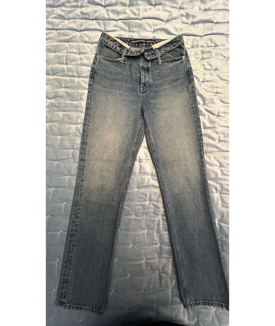 ALEXANDER WANG Голубые хлопковые прямые джинсы, фото 7