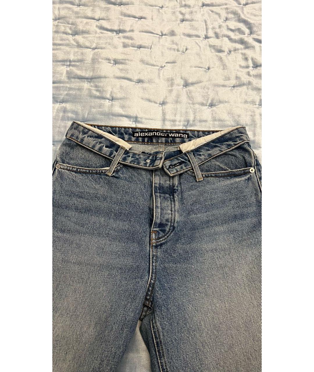 ALEXANDER WANG Голубые хлопковые прямые джинсы, фото 3
