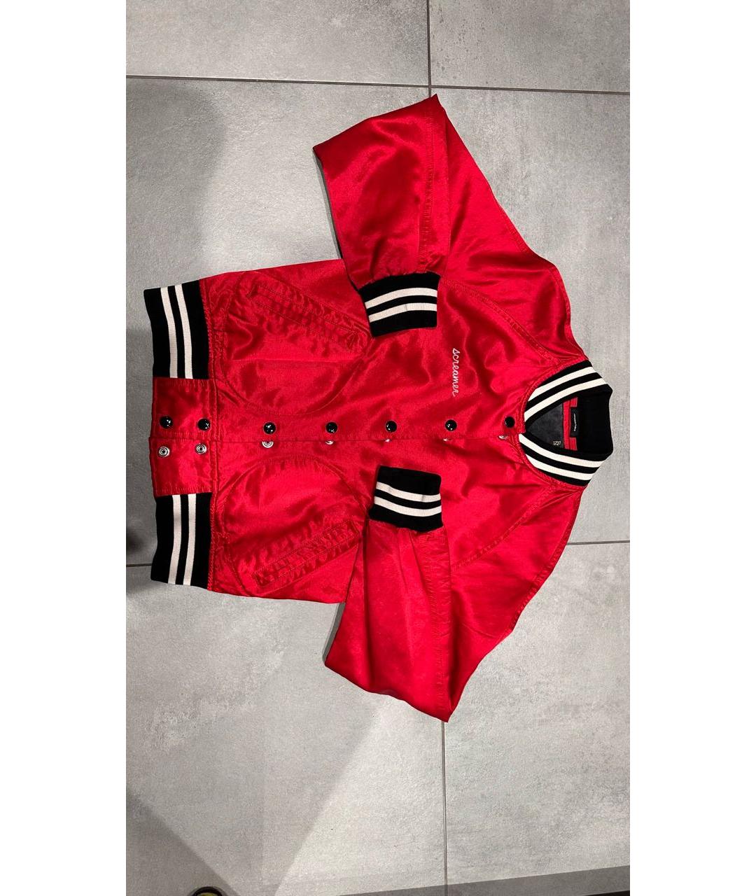 R13 Красная атласная куртка, фото 4