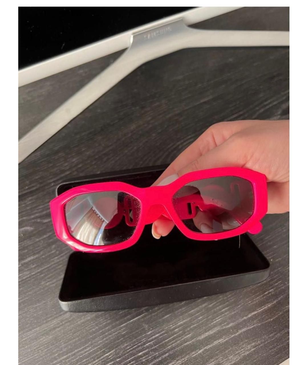 VERSACE Розовые пластиковые солнцезащитные очки, фото 2