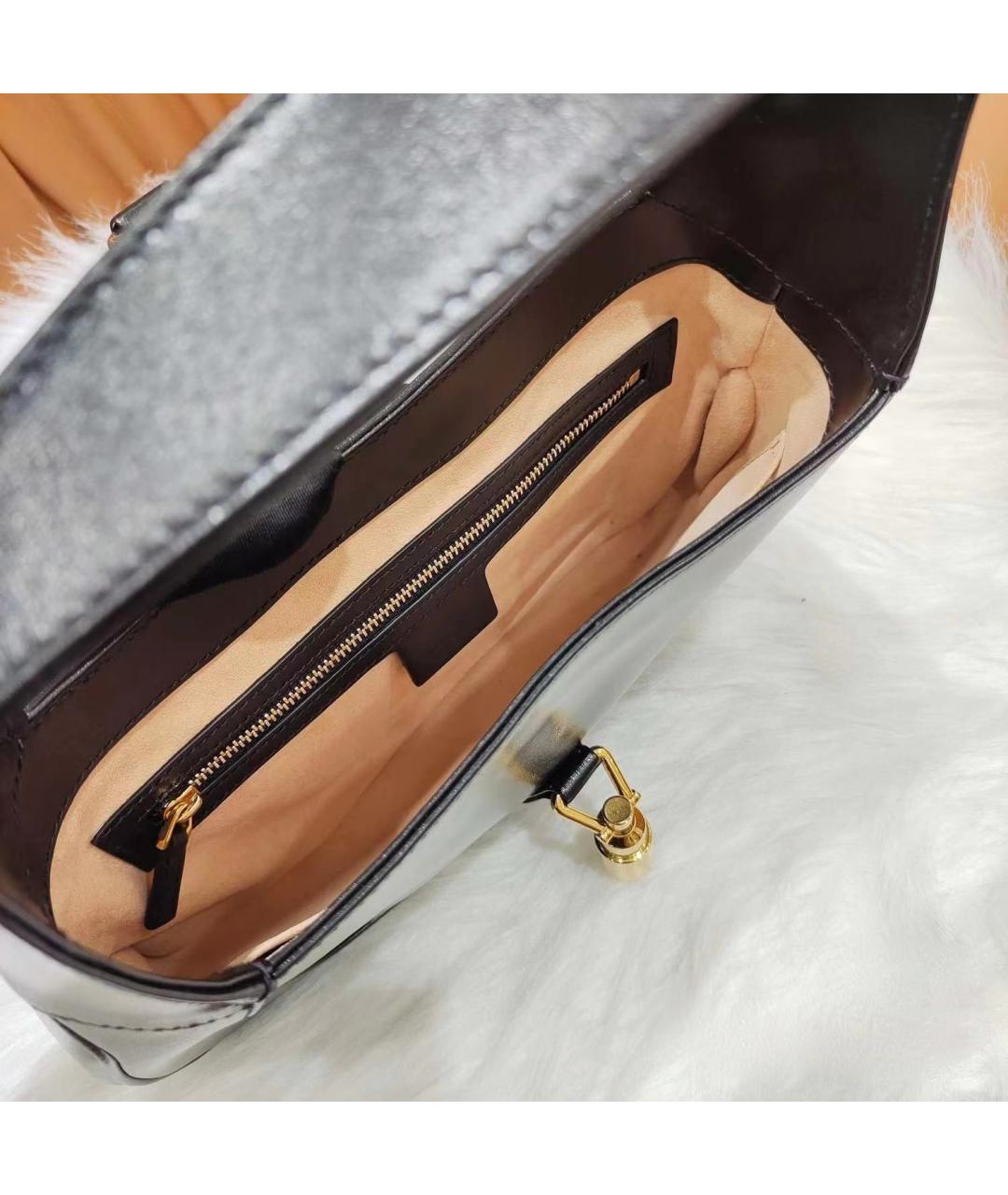 GUCCI Черная кожаная сумка через плечо, фото 5