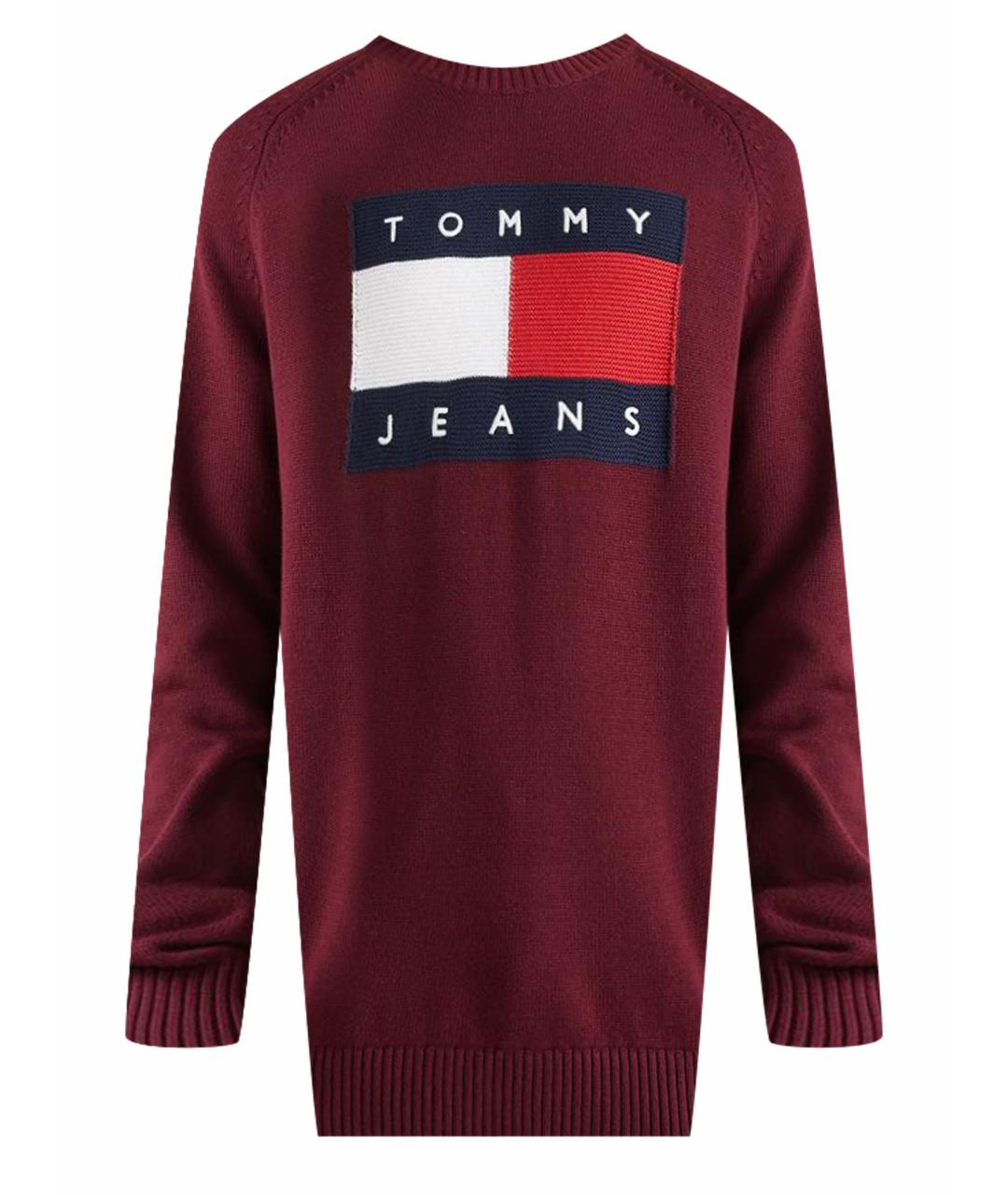 TOMMY HILFIGER Бордовый хлопковый джемпер / свитер, фото 1