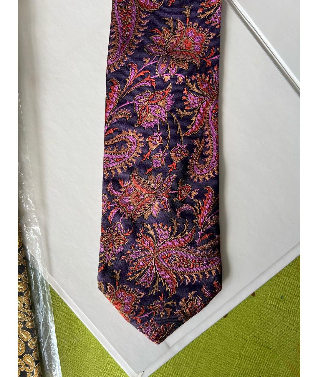 ETRO Коричневый шелковый галстук, фото 6