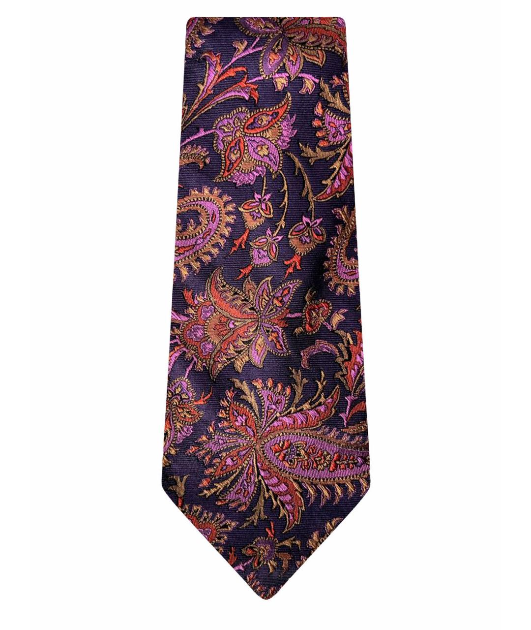 ETRO Коричневый шелковый галстук, фото 1