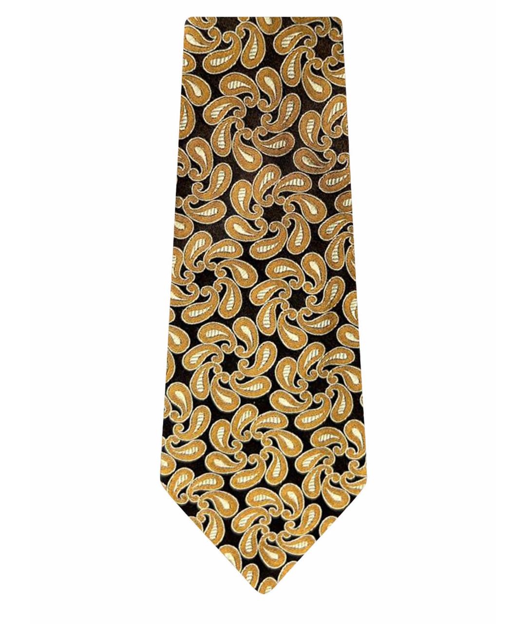 ETRO Коричневый шелковый галстук, фото 1