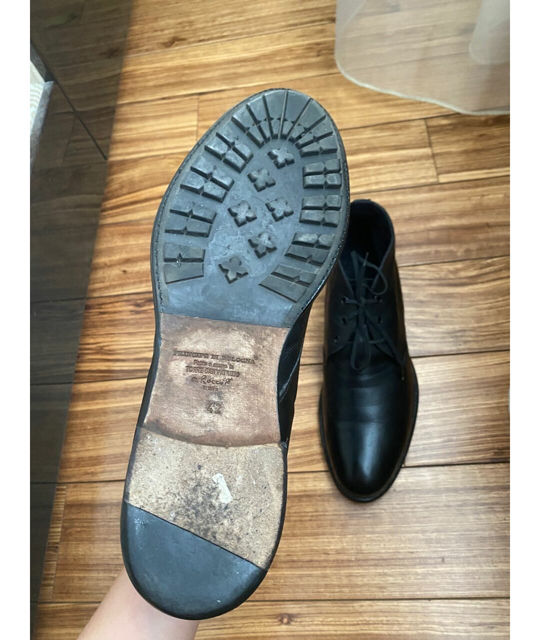 ROCCO P. Черные кожаные низкие ботинки, фото 3