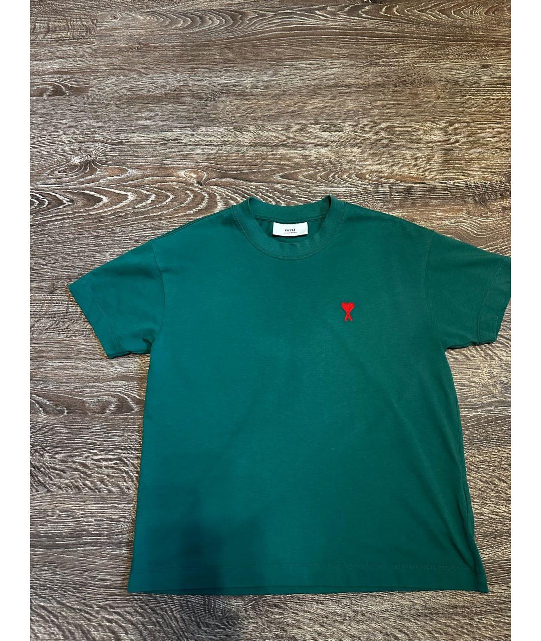 AMI Зеленая хлопковая футболка, фото 8