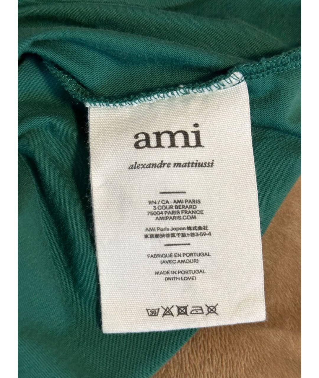 AMI Зеленая хлопковая футболка, фото 5