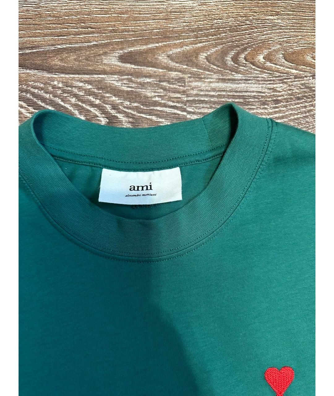 AMI Зеленая хлопковая футболка, фото 3