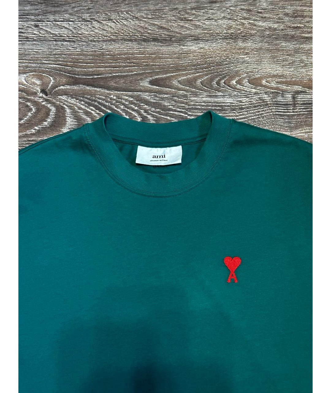 AMI Зеленая хлопковая футболка, фото 4